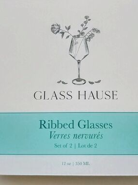 Glass Hause Ribbed Glasses - Set Of 2 Glasses